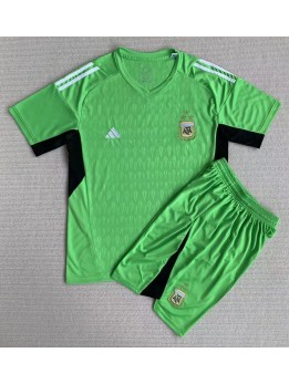 Argentina Målvakt Replika Hemmakläder Barn VM 2022 Kortärmad (+ byxor)